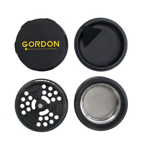 Gordon 5 Pieces Aluminum Alloy Herb Grinder, 61 mm Smoker Grinder with Window, Black Easy Clean Herb Grinders